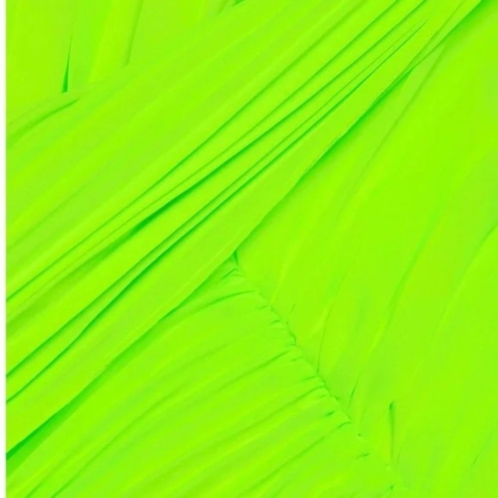 ML Monique Lhuillier Neon Pleated Chiffon Maxi Evening Gown Size US 4 - Picture 5 of 7